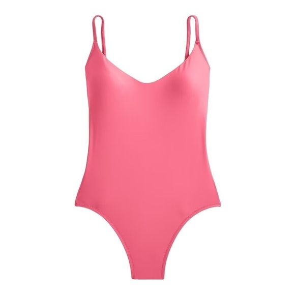 J. Crew Solid Pink Scoop neck one-piece Swimsuit Style  BF162 size 24 NEW - Picture 1 of 15